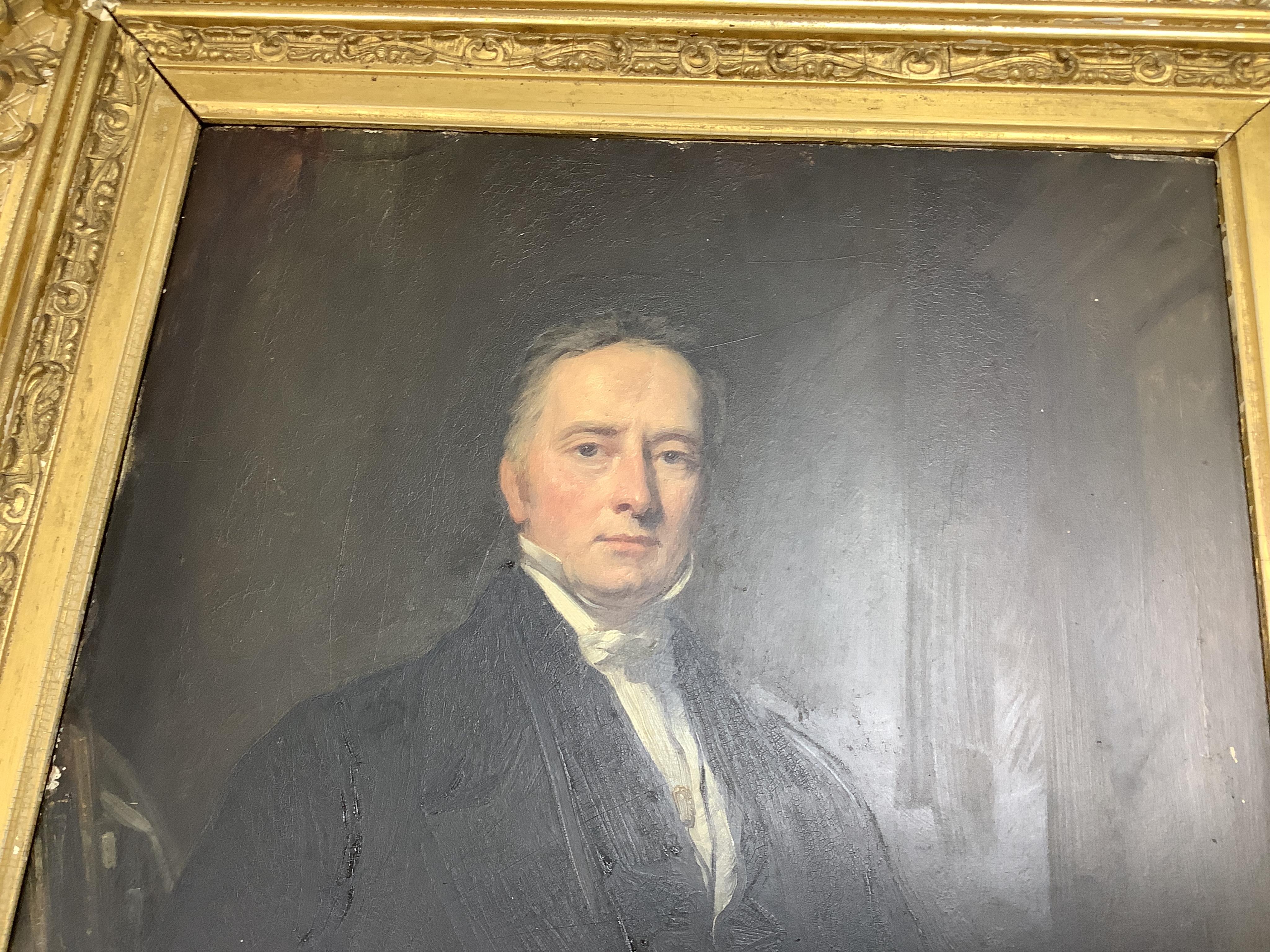 Victorian School, Portrait of gentleman from the Bickersteth family, oil on mill board, 37 x 29cm, ornate gilt frame